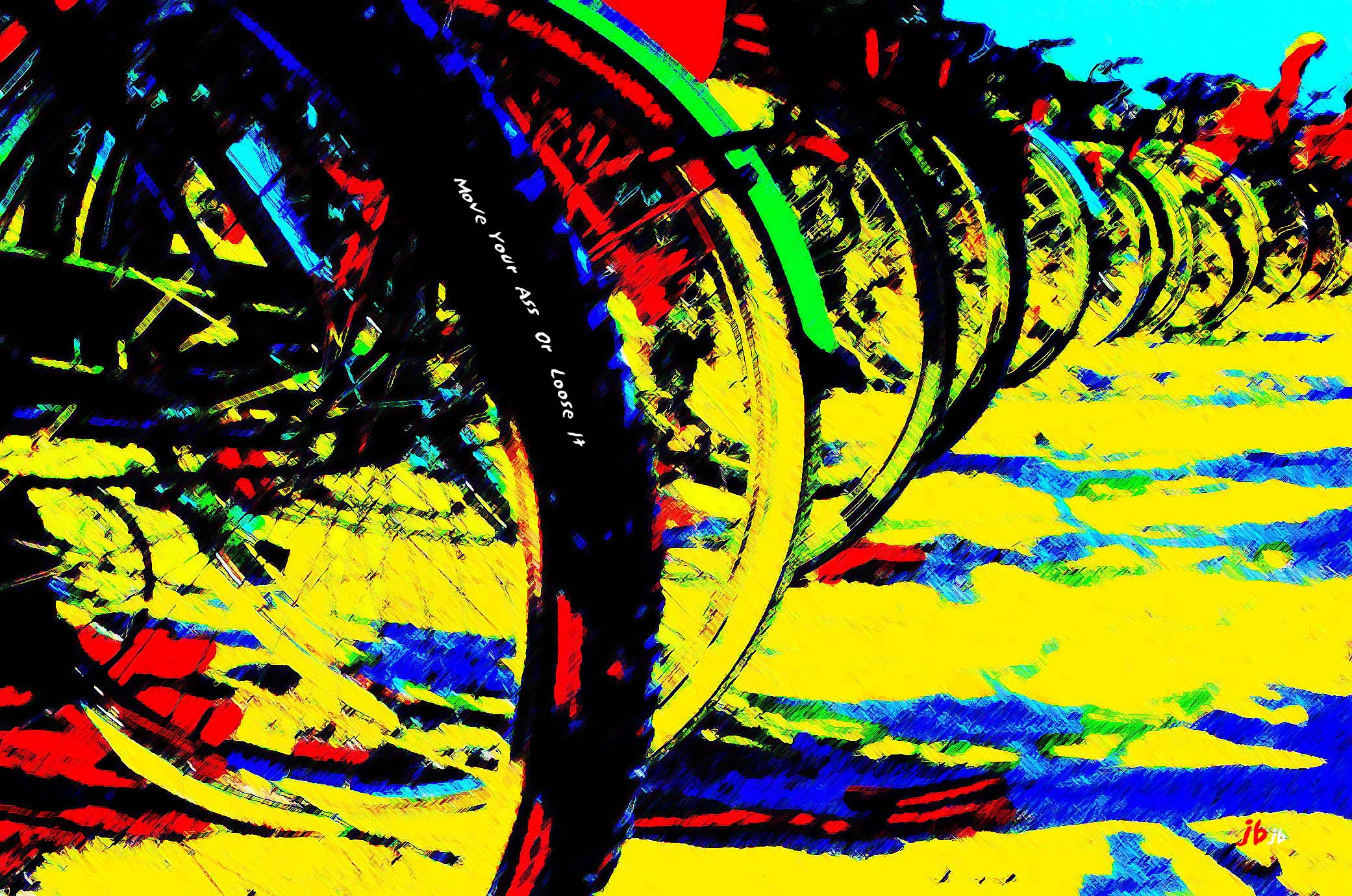Biking. Abstract Canvas. Artist JB´S Art
